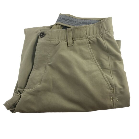 UNDER ARMOUR UA MATCH PLAY PANTS KHAKI ATHLETIC GOLF PANTS MENS 32/34 - Picture 3 of 4